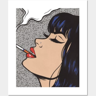 Smoking Comic Girl Posters and Art